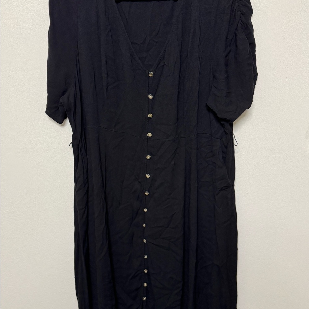Torrid Midi Black Button-Down Dress